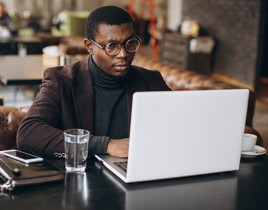Professional with laptop
